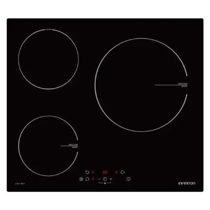 Placa Inducción - INFINITON IND3N61G28, 3 Zonas, 590 Mm, Negro